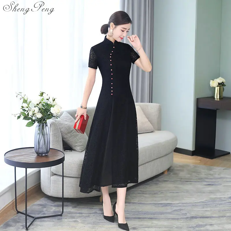 2019 весеннее элегантное Ретро китайское традиционное платье Cheongsam женское