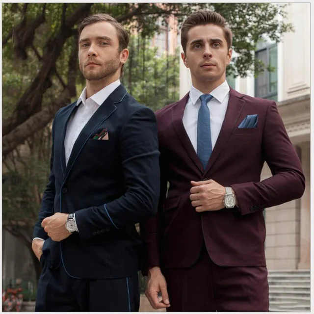$US $77.37 Pink Mens Wedding Tuxedos 2 Pieces One Button Groom Wear Groomsmen Tuxedos Blazers For Wedding(Blazer+Pants)