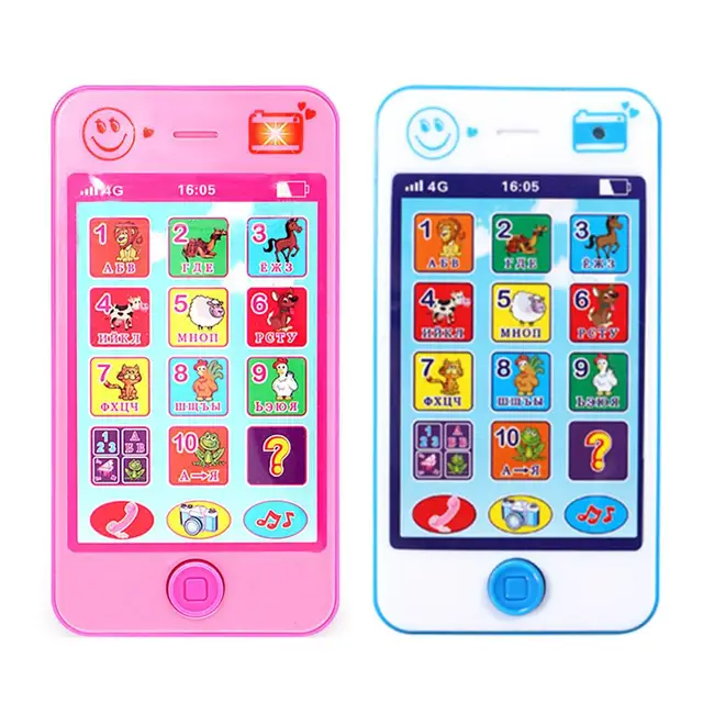 Mobile Phone Toy Baby English Russian Language Music Machine Kid Early Education Toys Simulation Mobile Children's Learning 3