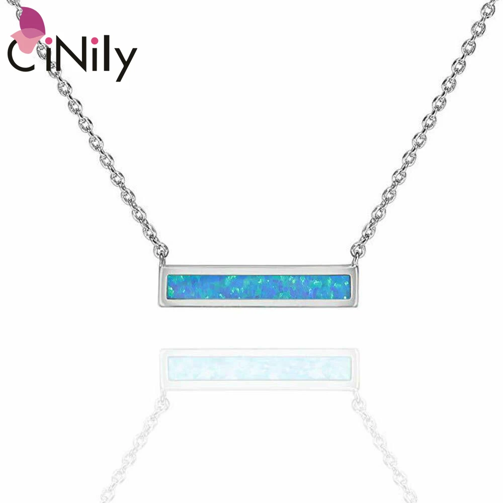 

CiNily Exquisite Blue and White Fire Opal 925 Sterling Silver Earrings Female Jewelry Pendant Necklace Gifts for Women OL71-72