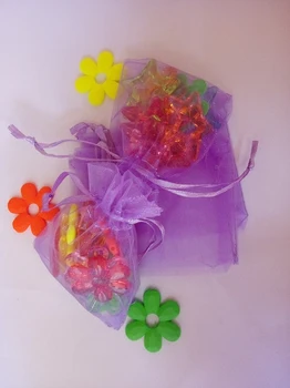 

17*23cm 100pcs Organza Bag Light purple Drawstring bag jewelry packaging bags for tea/gift/food small transparent pouch Yarn bag