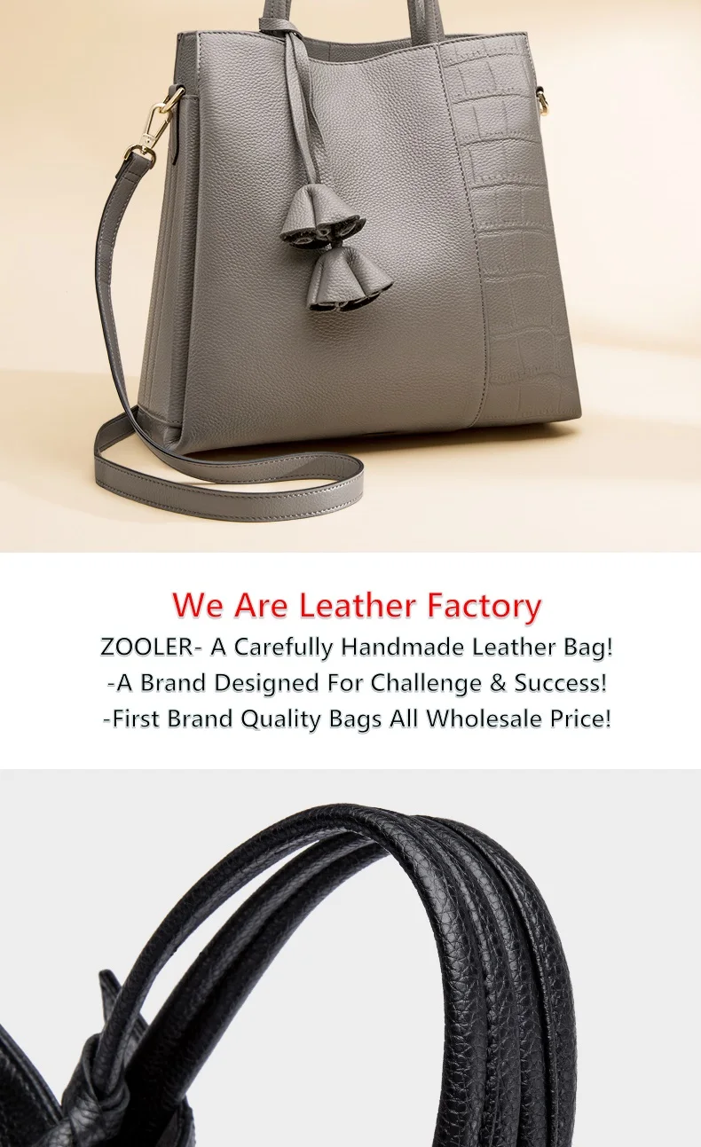 Черные женские сумки ZOOLER, Женская Большая Сумка-тоут из натуральной кожи, элегантная сумка на плечо, Офисная женская сумка с верхней ручкой, ручные сумки#926