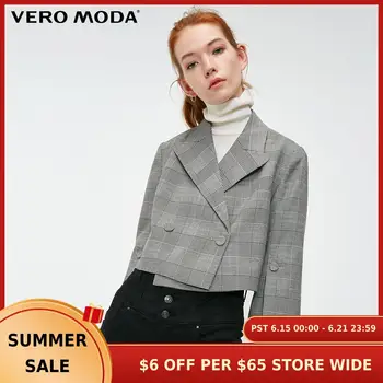 

Vero Moda Women's OL Style Plaid Lapel Short Blazer | 319108506
