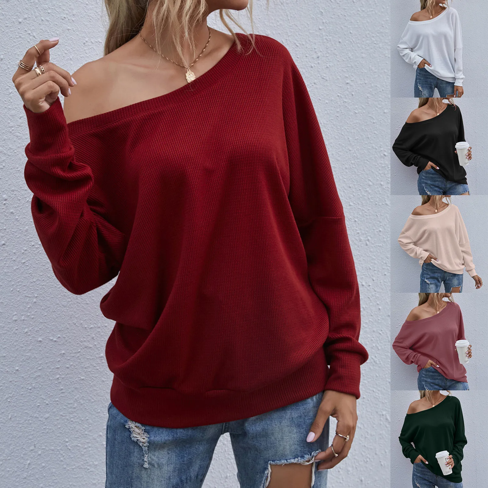 Fashion Blouse 2021 Women's Fashion Casual Solid Top Sexy  Off  Shoulder Long Sleeve  blouses blusas mujer рубашка женская 1