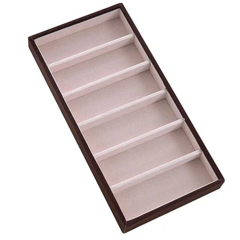 

6 Eyeglasses Display Case, Sunglasses Storage Box, Spectacles, Display Tray Holder, Jewelry Tray, Opening Top Flannel Inside.