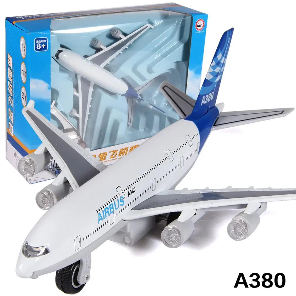 

Airbus Alloy Aircraft Model Simulation Passenger Aircraft Sound And Light Pull Back Children Educational Toys