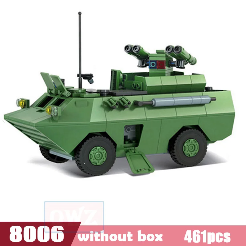 Большие строительные блоки QWZ Panzer Tank военные развивающие игрушки для детей