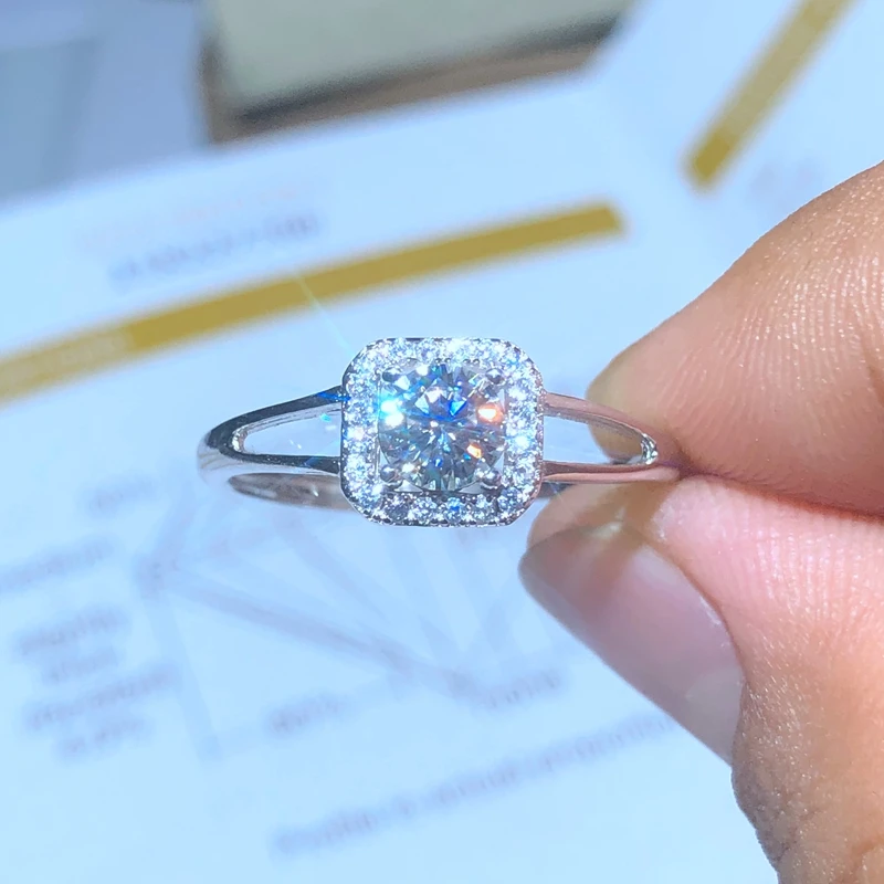 Moissanite 0.5ct твердость 9,3, заменители алмазов, могут быть протестированы инструментами. Популярные ювелирные изделия