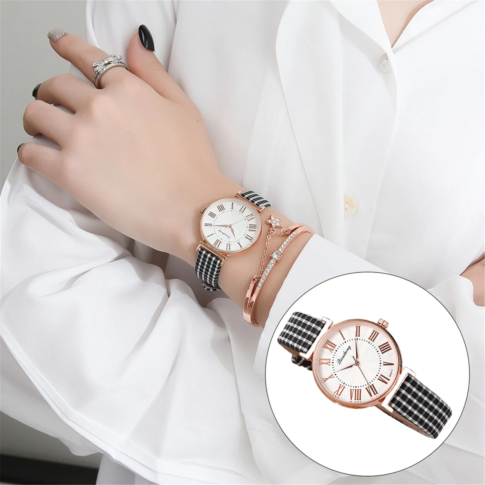 

Fashion Women's Watches Trend Scottish Style Stripes New Ladies Quartz Watch Business Simplicity Gift Wristwatch Montre Femme