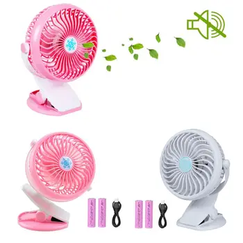 

USB Fan Mini Clamp Desktop Fan Silent Fan 360-degree rotating fan Rechargeable Battery and 2400mAh Battery for Cart