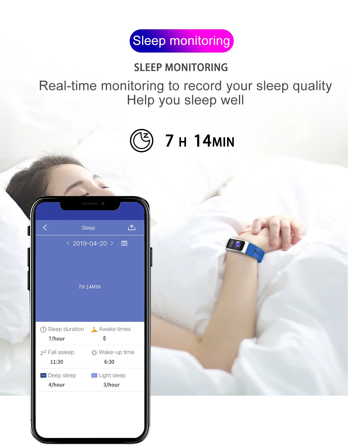 Смарт-Браслет Смарт-часы монитор сердечного ритма во время сна кровяное давление фитнес-трекер водонепроницаемые красочные спортивные часы Android IOS