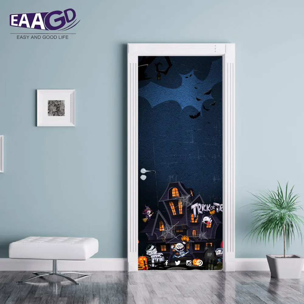 Наклейки на двери Хэллоуин 2 шт./компл. наклейки дверь для детской комнаты