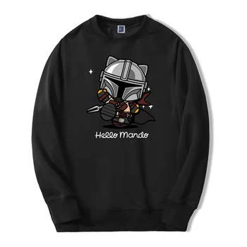 

Cute The Mandalorian Sweatshirt Hoodies Men TV Show Pullover Fleece Streetwear Star Wars Crewneck Sweatshirts Fashion Sportswear