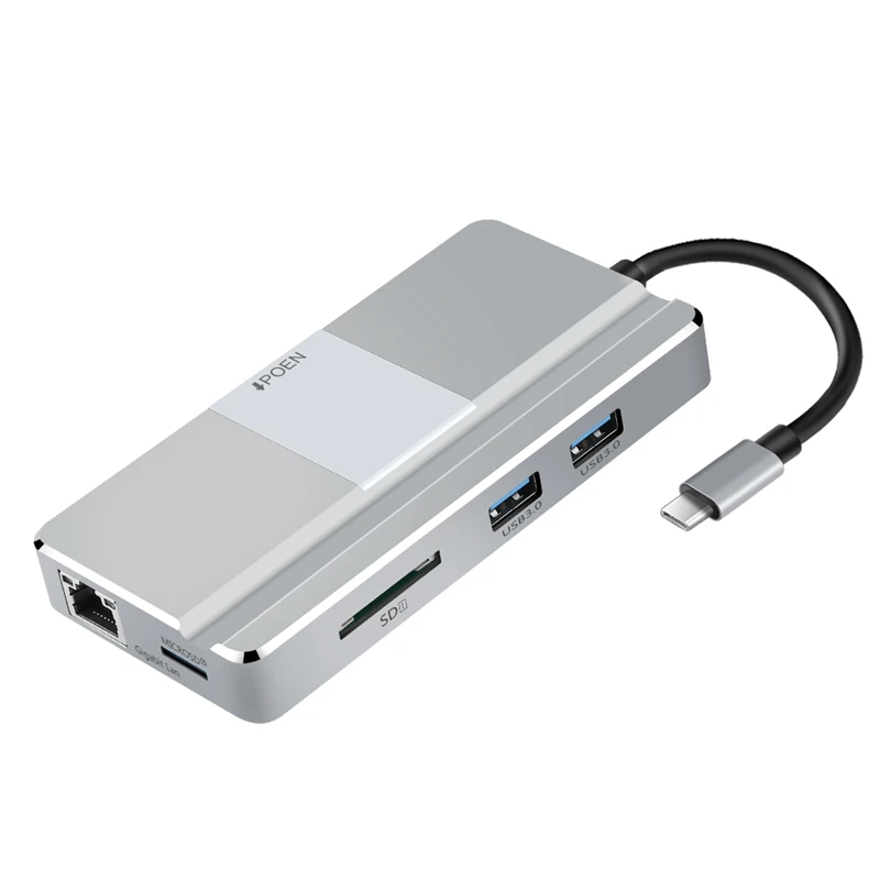 Yc217 Новый тип-c концентратор док-станция 7 портов Тип C Расширение Hdmi низкая