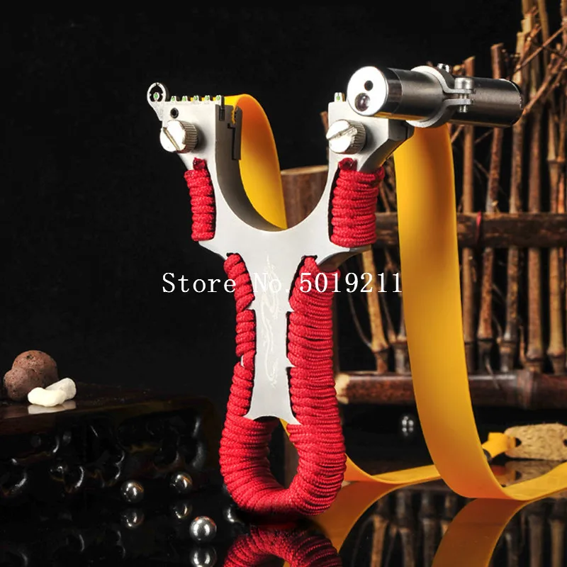 

Laser aiming professional hunting slingshot stainless steel slingshot outdoor high precision shooting rubber band slingshot