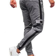 Новинка, мужские брюки с несколькими карманами, модные хип-хоп Лоскутные джоггеры, мужские шаровары, повседневные мужские длинные брюки, спортивные штаны