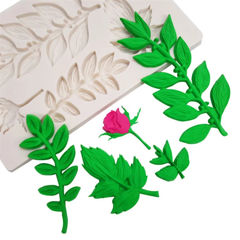 1 предмет листьев Fondant(сахарная) инструмент силиконовая форма «Роза» торт украшения торта формочка набор для выпечки с шоколадом инструменты кухонные инструменты
