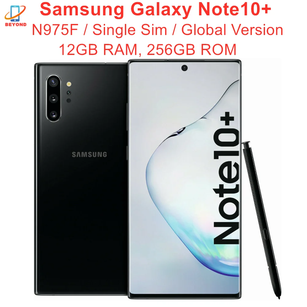 Samsung Galaxy Nota 10 Plus Note10 + N975F versión Global 12GB 256GB Octa Core 6,8 Exynos 4 Cámara 4G LTE teléfono celular Original
