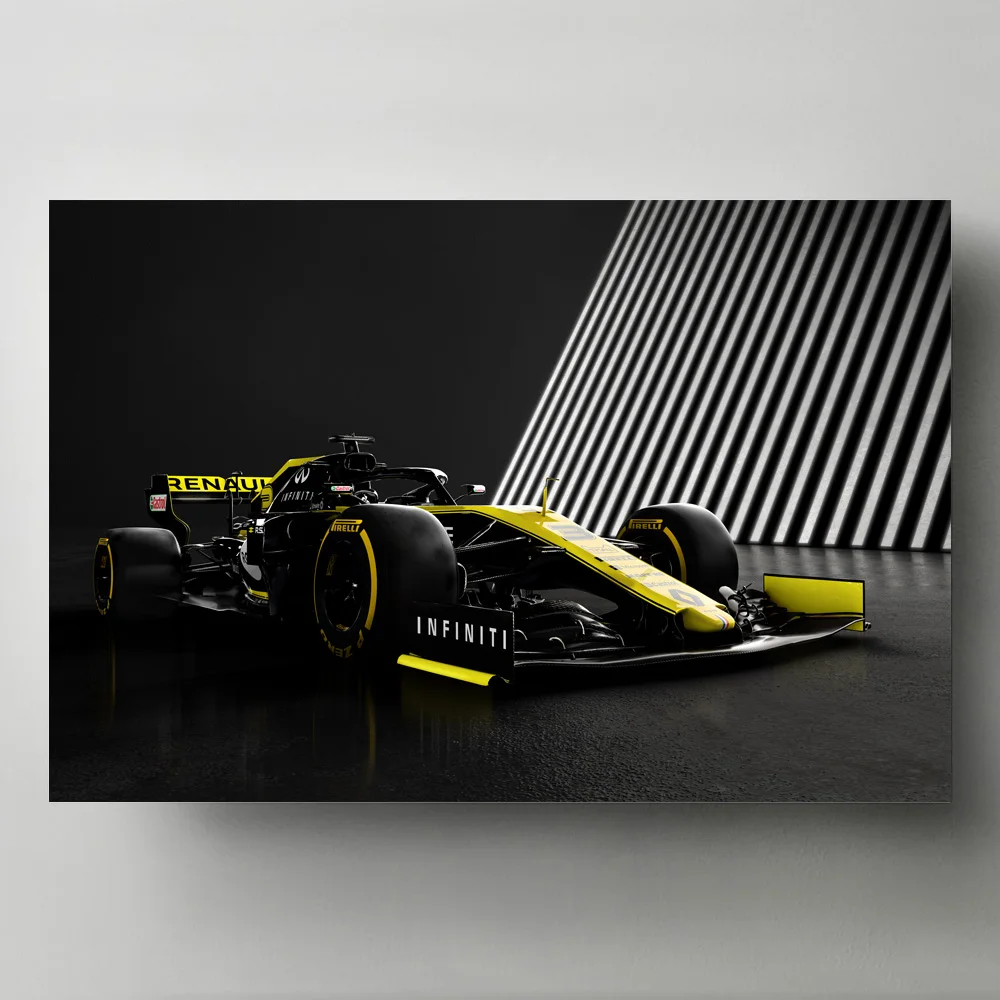 ФОРМУЛА F1 Renault гоночные автомобили черный фон Настенная картина холст плакаты и