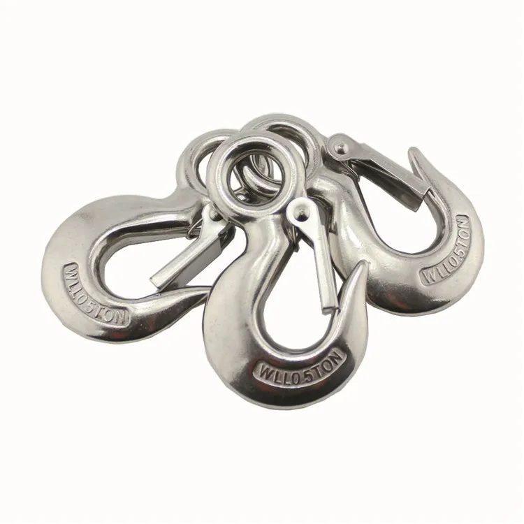 

Richwits Stainless Steel 304 320 Cargo Hook Directional Hook Self-Locking Hook Eye Type Cargo Hook 2T