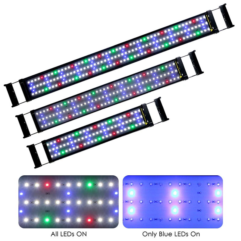 Gako Aquarium LED Lighting Extendable Brackets Light Colorful Full Spectrum  Aquarium Lamp for  Fish Tank