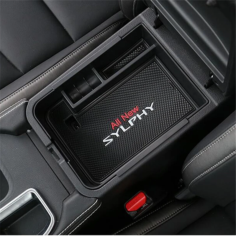 Car armrest box storage box storage finishing multi-storage space box for Nissan Sylphy 14 New