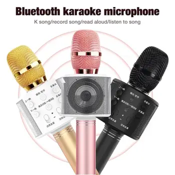 

Professional Mic Karaoke Mini Karaoke Bluetooth Wireless Microphone Karaoke WS-858 USB Portable Handheld Speaker Home KTV Player