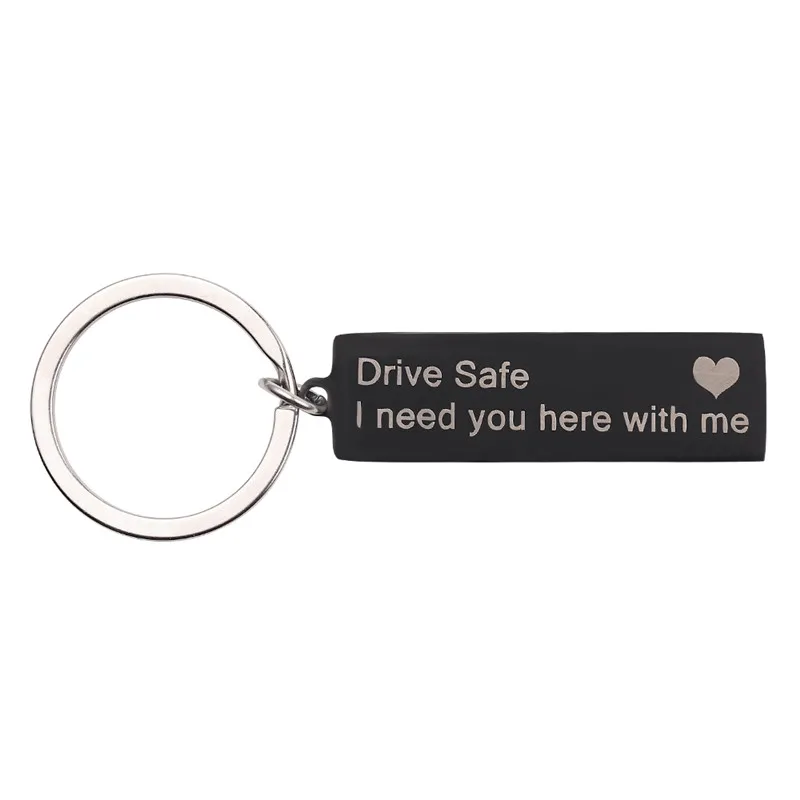 drive safe black Персонализированный Календарь-брелок ручной работы, календарь, выделенный сердцем, брелок с датой, нержавеющая сталь, частный пользовательский Brelok - Цвет: drive safe black