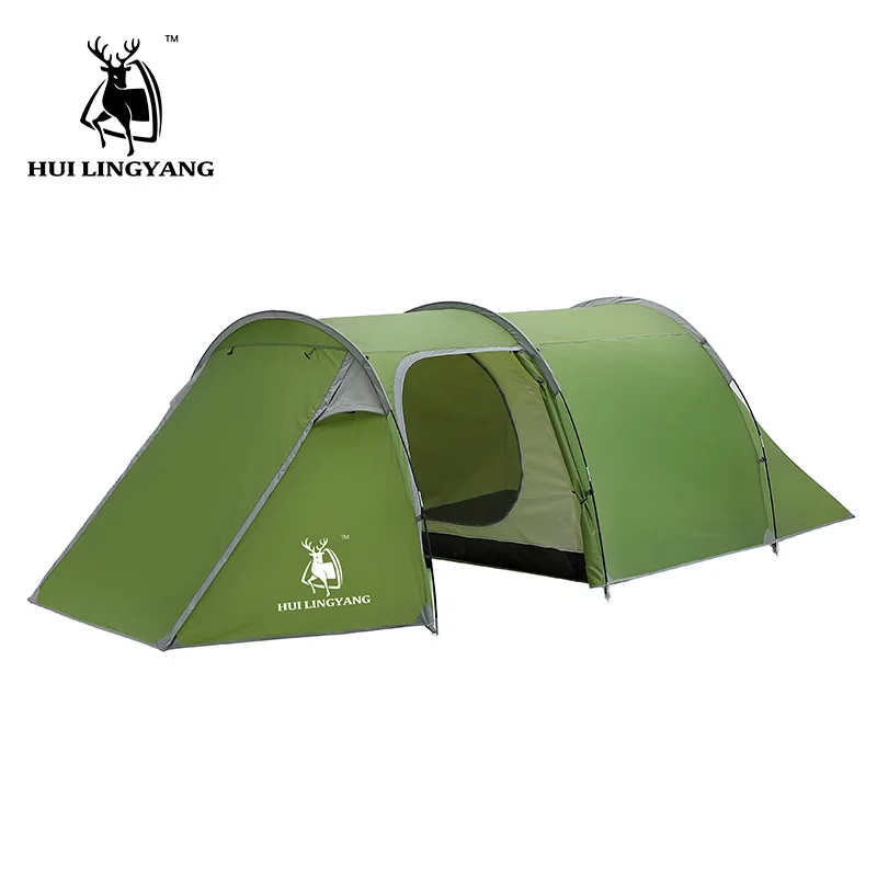 

Huilingyang Outdoor Supplies 3-4 People Double Layer One-bedroom Tunnel Tent Camping Hand Water Resistant Tent