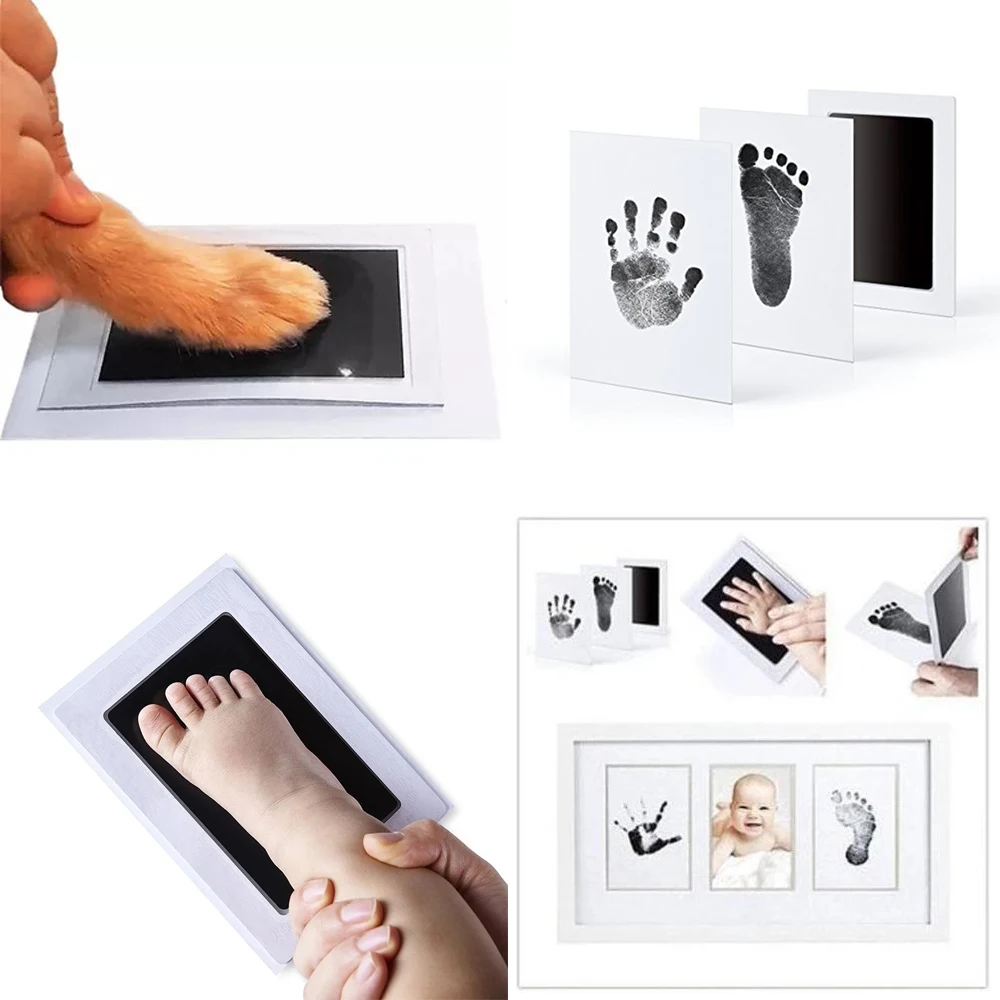 

Baby footprint set Safe Non-Toxic Handprint Paw Print Infant Souvenirs NoTouch Skin For Newborn Cushion Ink Footprint Infant Toy