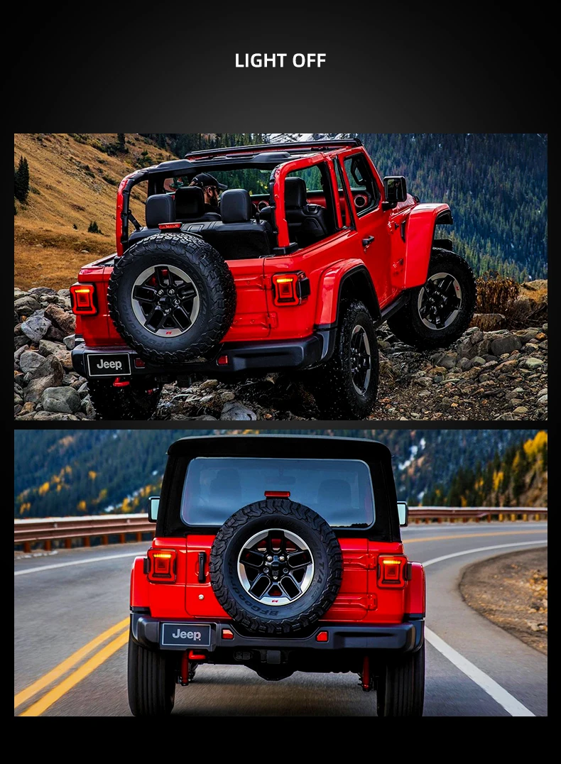 Автомобильный задний светильник VLAND для Jeep Wrangler, полный светодиодный задний светильник с движущимся сигналом