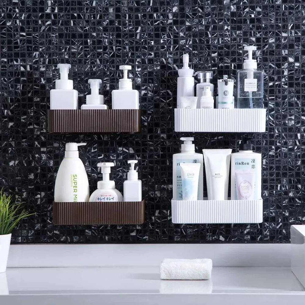 Полка для ванной комнаты стеллаж сушки настенные полки слива держатель