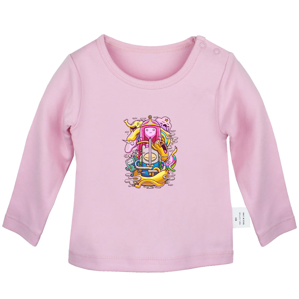 ADVENTURE TIME Finn Jake Beemo, дизайнерские футболки для новорожденных мальчиков и девочек, футболки с длинными рукавами и графическим принтом для малышей - Цвет: JcBabyYP1274C