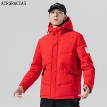 AIRGRACIAS, зимняя куртка для мужчин, качественное утепленное пальто, парка, Мужская теплая верхняя одежда, модная куртка на белом утином пуху, мужская куртка, размер S-XXXL