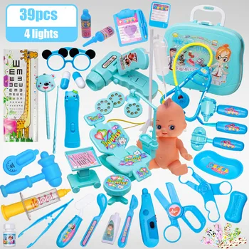 

Doctor Toy Set Medical Equipment Stethoscope Children's Play House Storage Box Scenario Simulation Kids Toy Baby Doll Doctor
