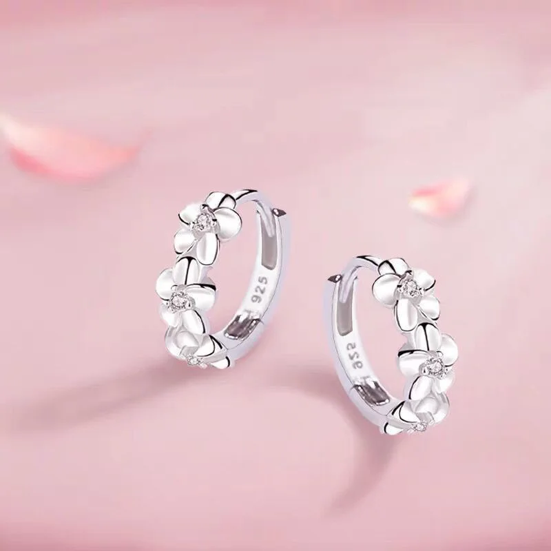 Orecchini a bottone rotondi in argento sterling 925 carati