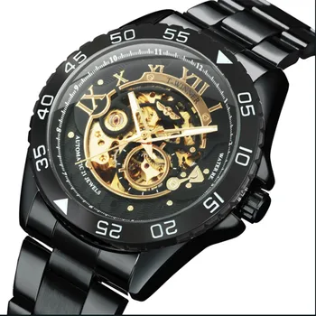 

WINNER Self-Winding Mechanical Men Watches High Quality Stainless Steel Automatic Wristwatch Folding Clasp Men's Watch