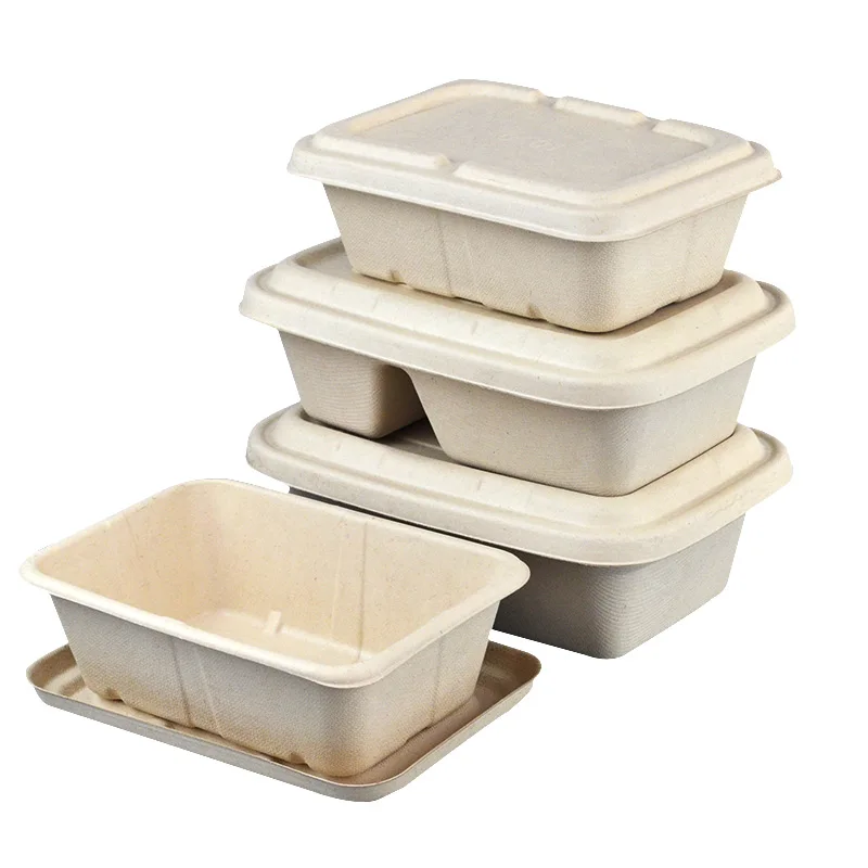 ZEQIU Disposable degradable wheat straw sugarcane environmentally friendly compost lunch box 650ml750ml950ml1000ml