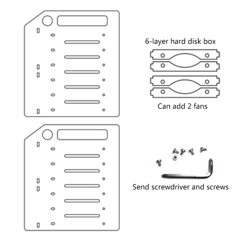 3.5 In DIY Acrylic Hard Disk Bracket Bay Desktop Computer External Hard Drive Shelf Rack HDD Storage Box Case QXNF hdd enclosure hard disk case external hard drive housing hard disk hard disk tray hard disk mounting bracket