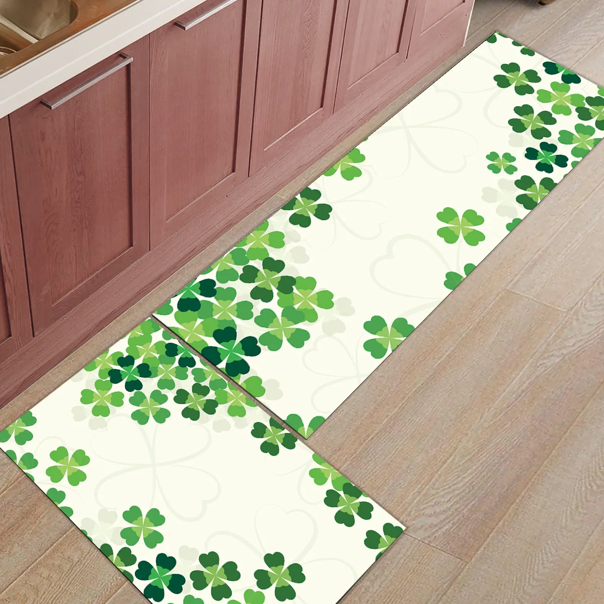 2 шт. Коврики для кухни День Святого Патрика тематические четырехлистные Клевер коврики для входной двери ванной гостиной двери коврики дома