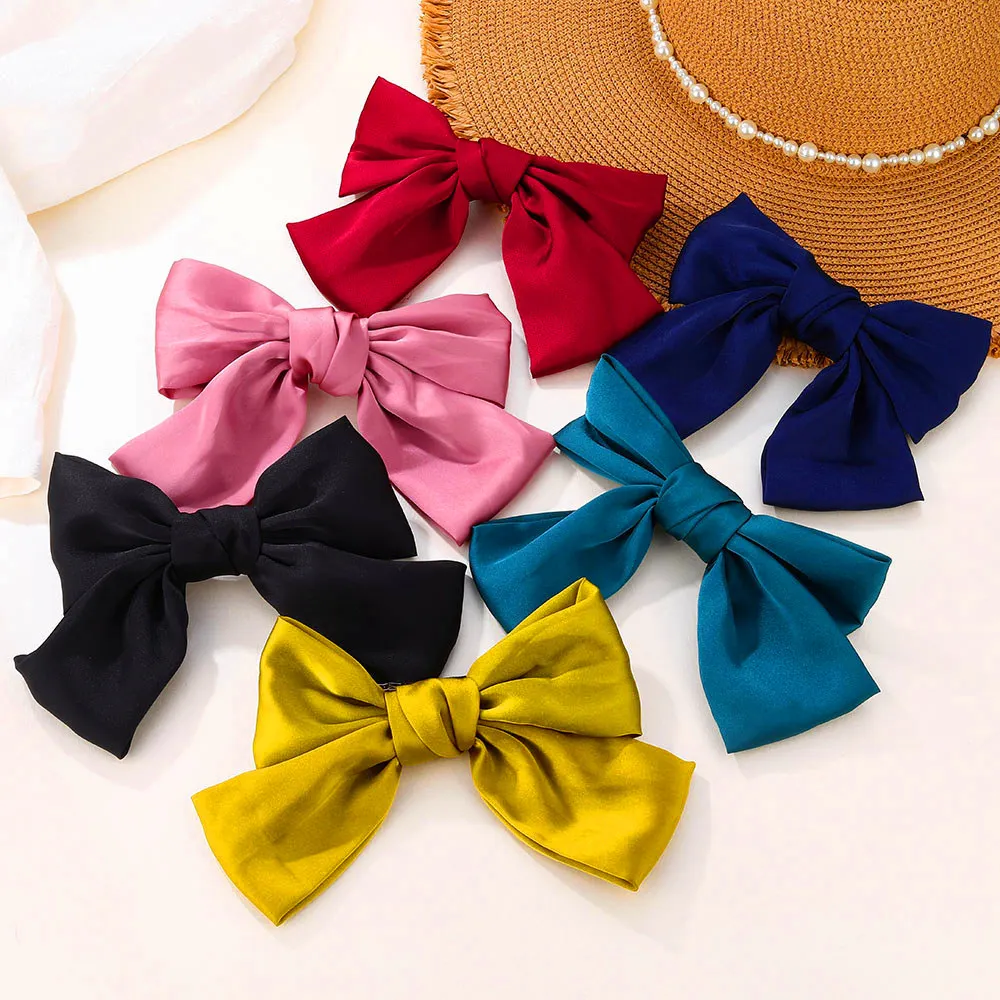 VKME Fashion Big Bow Hairpin Cute Red Barrette Pink Hair Clip Women Girls BB Hairgrip Korean Oversize Floral Hair Accessories hair accessory hair clip pearl hairpins