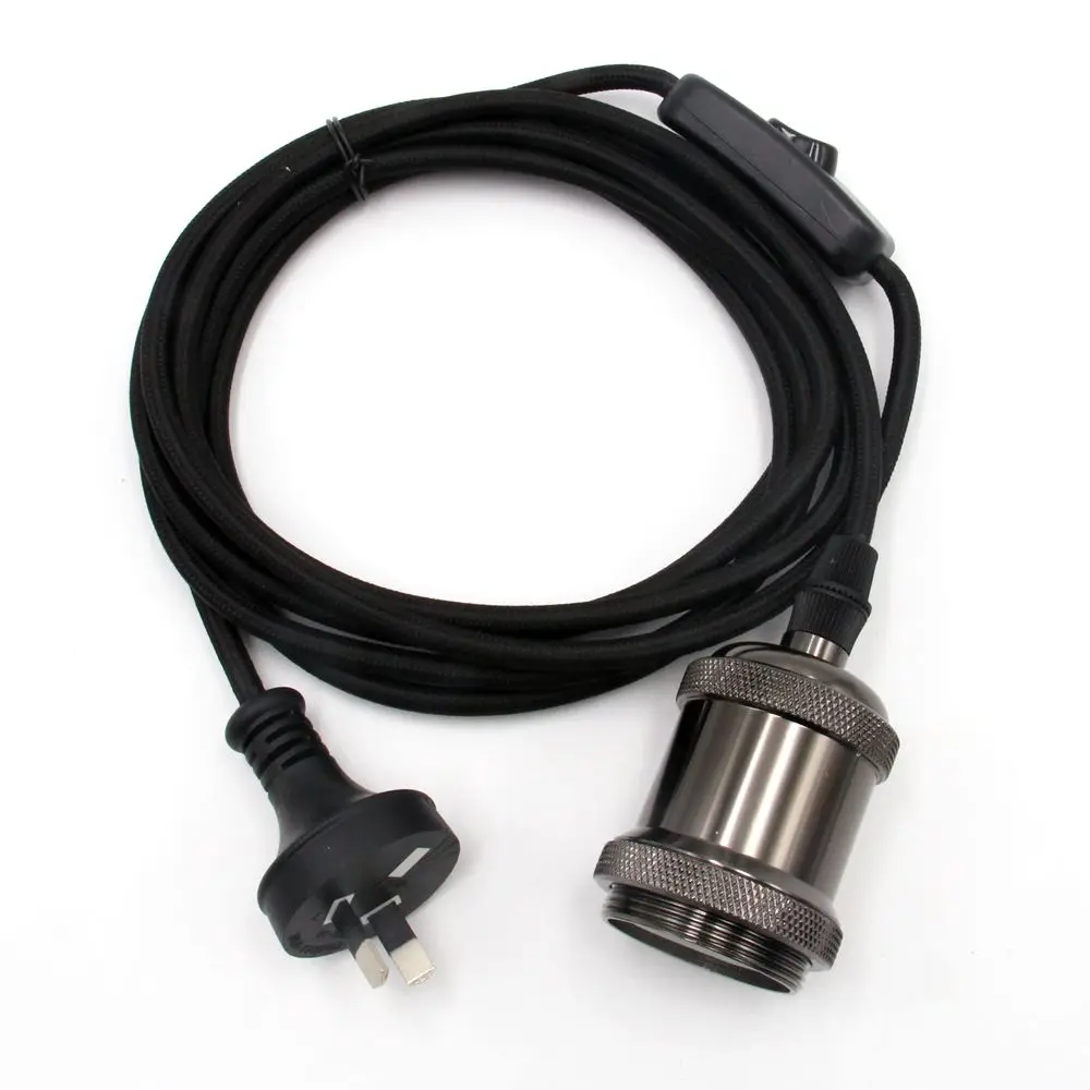 AC 240V Australia Plug Fabric Cords with Switch Vintage E27 Fittings Bulb Lamp Holder For Hanging Wall Bracket Lights