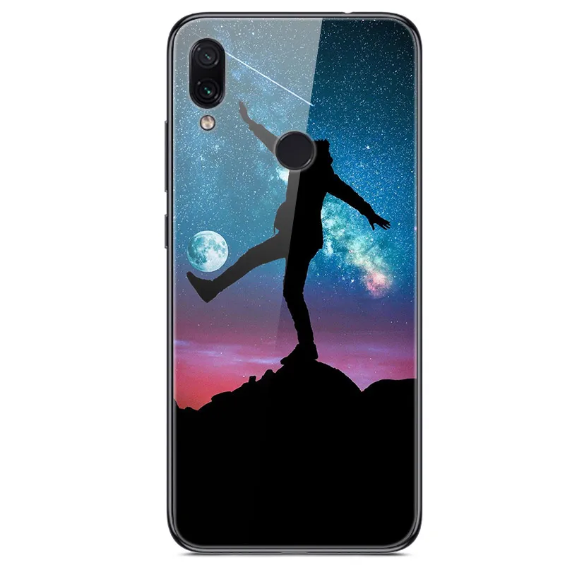 Чехол из закаленного стекла для Xiaomi Redmi 7, чехол с изображением планеты космоса, стеклянный чехол для задней панели, чехол для Xiaomi Redmi 7, чехол для Redmi 7, Redmi7, 6,26 дюйма - Цвет: 43