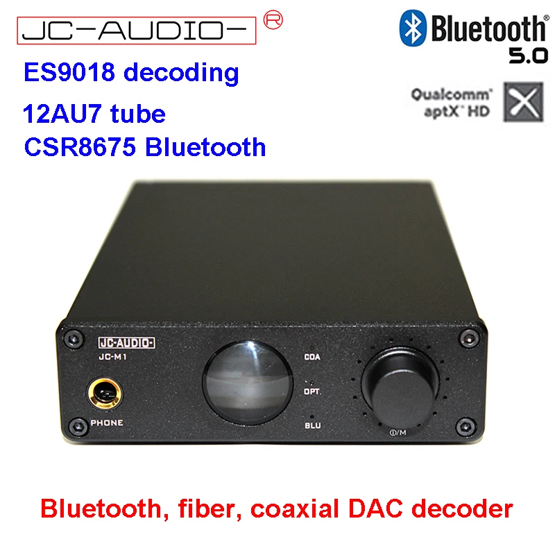JC-M1 энтузиастов Класс автомобиля CSR8675 Bluetooth5.0 декодер 12AU7 трубка ES9018 декодер DAC волоконный коаксиальный