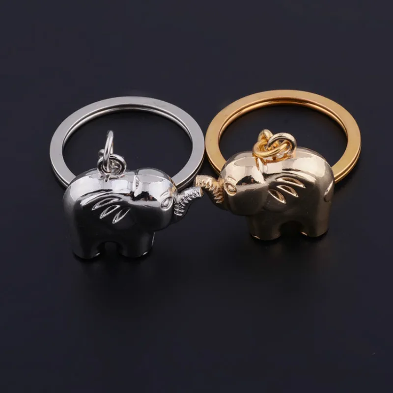 Слон брелок золотистый 2020 милые животные металлический для ключей Подвеска