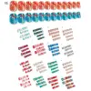 24Pcs/Set Christmas Style Kid Nail Tip Self-Adhesive Colorful DIY Full Cover False Nails Art Press On Tips for Gift 6