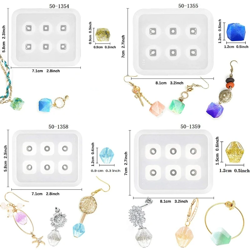 Molde de resina epóxi de cristal diy de 12 tamanhos, pulseira, colar de silicone com contas, f3md