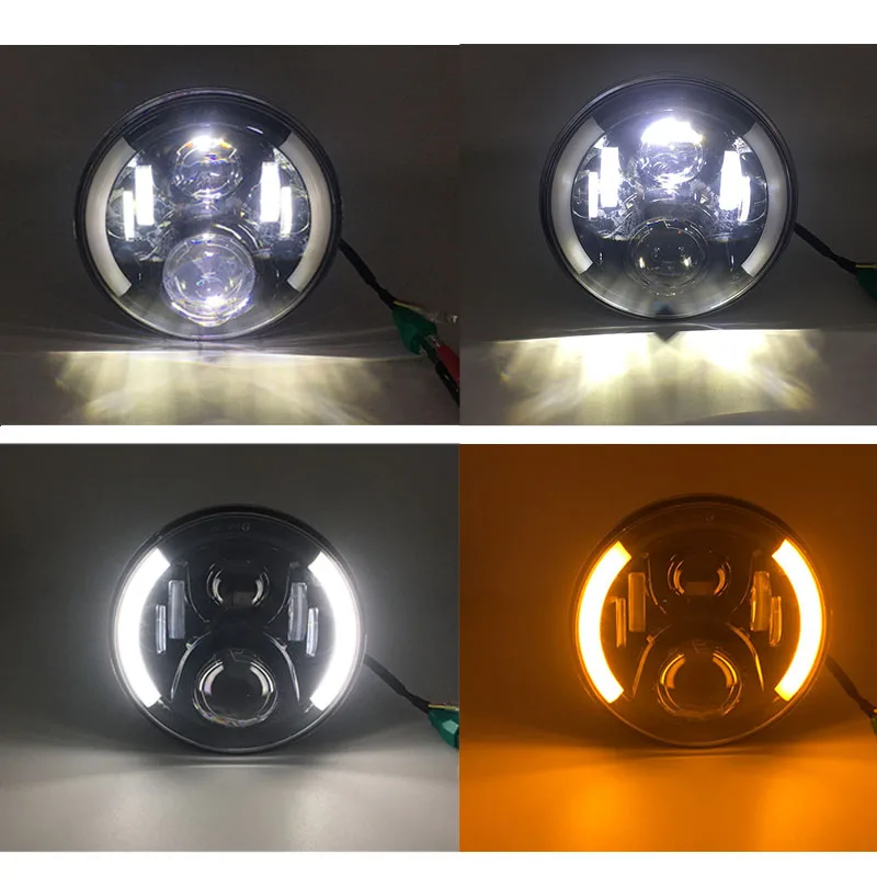 Suporte de Farol de Led para Motocicleta Acessórios para Motocicleta Polegadas com Revestimento Farol de Lâmpada para Harley Anel de 7 Alta - Baixa Luz Led 7 '' 50w h4 11 Computers & Electronics