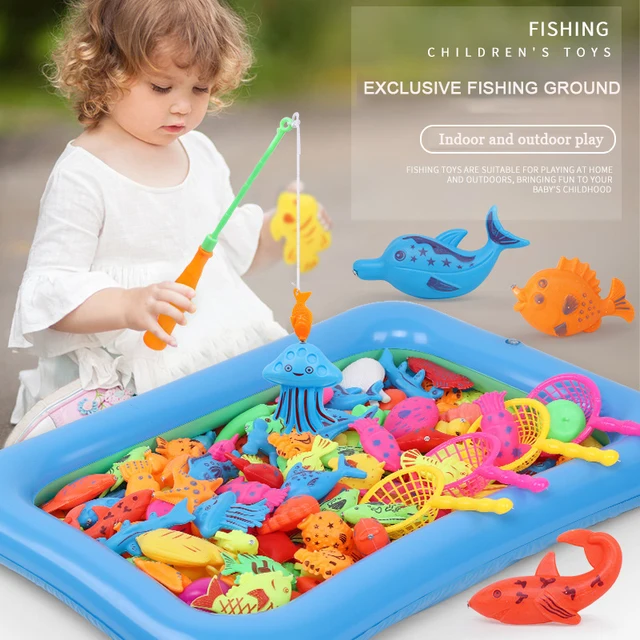 13pcs/set Children's Magnetic Fishing Toy Parent-child interactive Toys Game Water Toys Kids Fish Baby Bath Toys Outdoor Toy 2