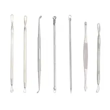 Набор профессиональных инструментов из нержавеющей стали, игла для акне, набор из 7 предметов, игла для акне и черных точек, инструмент для красоты